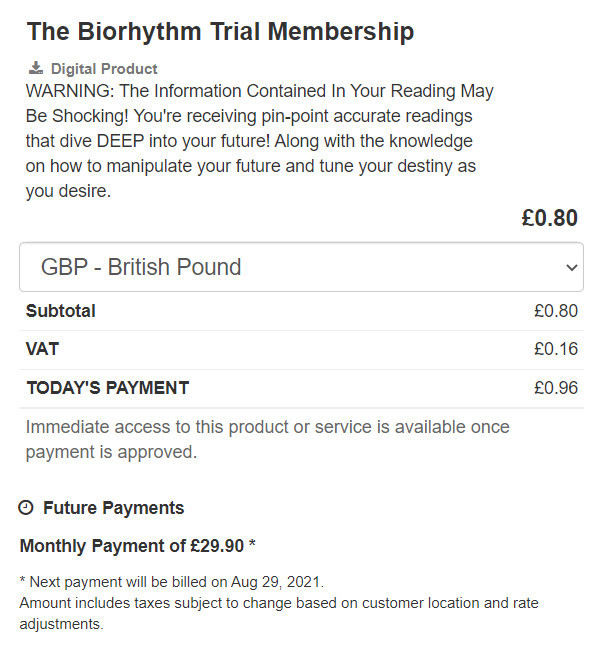The Biorhythm Trial Membership