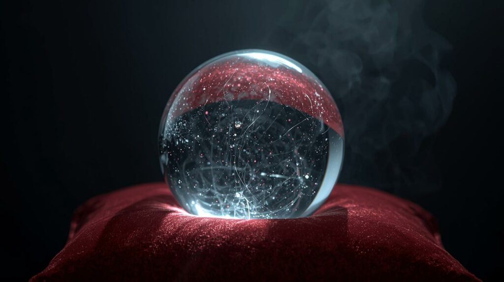 crystal ball predicting the future.  “Symbolic image of intuitive foresight and inner guidance.”